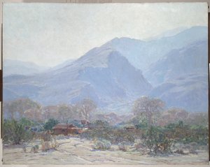 Paysage de Palm Springs avec cabane, 1925